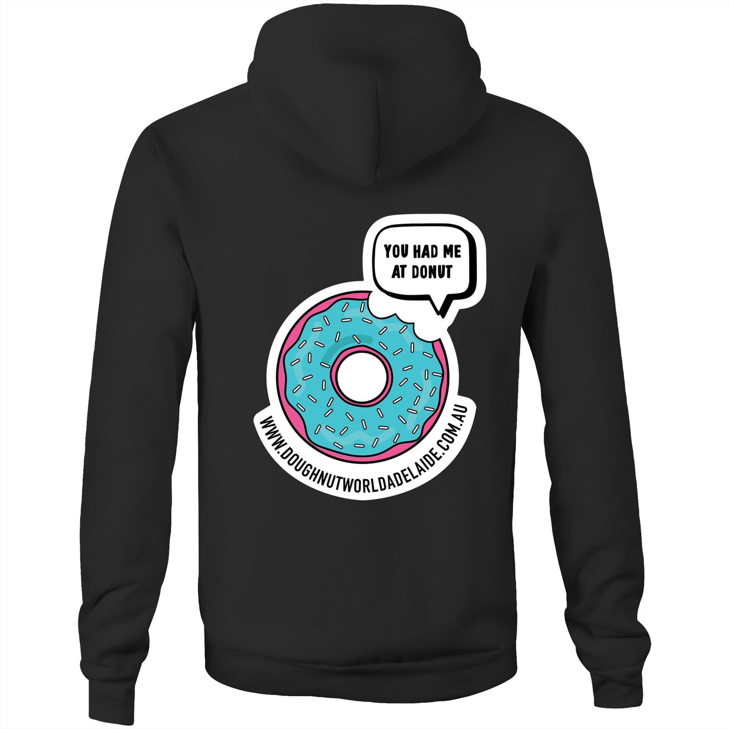 Doughnut World Logo front and back - Hoodie Sweatshirt